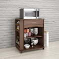 thumbnail image 3 of Nexera 297 Mobile Microwave Cart 1-Drawer Walnut, 3 of 4