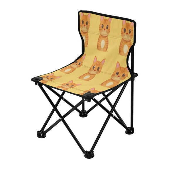 Outdoor Folding Chair 14.46x14.46x22.83 Inches, Camping Folding Chair Easy to Carry Ideal for Outdoor Picnics Camping Park Fishing Cute Little Yellow Cat