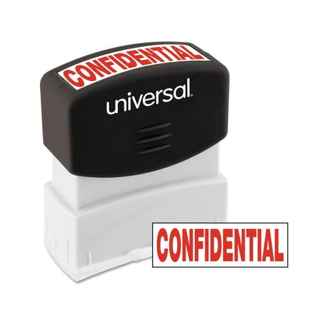 Confidential Ink Stamp - Universal Message Stamp, CONFIDENTIAL, Pre-Inked One-Color, Red -UNV10046