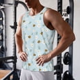 thumbnail image 5 of Fotbe Bee Flower Pattern Men's Quick Dry Workout Tank Top Gym Muscle Tee Fitness Bodybuilding Sleeveless T Shirt Breathable Workout Shirt-3X-Large, 5 of 9