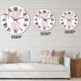 thumbnail image 4 of Designart Tropical Pink Watercolour Leaves 1 in Wall Clock, 4 of 5