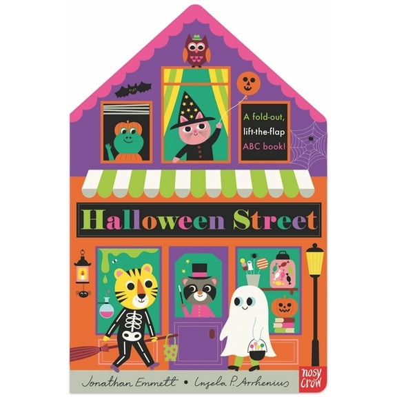 Halloween Street: A Fold-Out, Lift-The-Flap ABC Book!, (Board Book)
