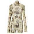 thumbnail image 1 of 2025 Robe pour Dames en Maille Imprimée à Col Rond avec Boutons devant, Manches, Ouverture Latérale, Grande Robe pour Femmes, Robe Moulante, Robe Portefeuille d'Été, Robe Grande Taille pour Femmes, Robe Portefeuille Décontractée pour Femmes, 1 of 8