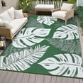 thumbnail image 3 of Memoryfield 8' x 10'Outdoor Rug, Waterproof Foldable Plastic Straw Mat, Reversible Patio Rug for Deck, Porch, Backyard, RV, Beach & Picnic, Green/White, 3 of 8