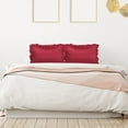 thumbnail image 6 of Unique Bargains 4-Piece Satin Ruffled Edge Pillow Shams, Standard, Burgundy, 6 of 7