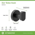 thumbnail image 3 of Symmons 353RH-MB Dia Single Robe Hook in Matte Black, 3 of 4