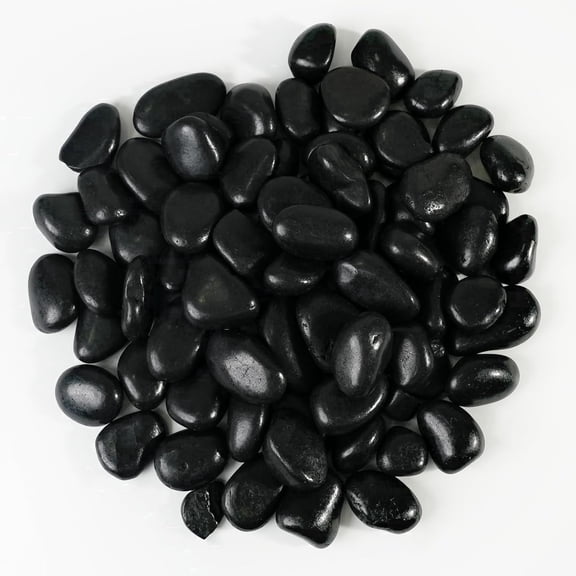 24 LBS River Rocks(2 x 12 LBS Bags), StoneCreek, Decorative Garden Stones for Plant Landscaping, Polished Gravel Filler Pebbles, Large Size, Black