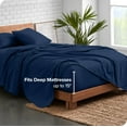 thumbnail image 3 of Bare Home Organic Flannel Sheet Set - 100% Organic Cotton - Deep Pocket - 4-Pieces - Full, Dark Blue, 3 of 7
