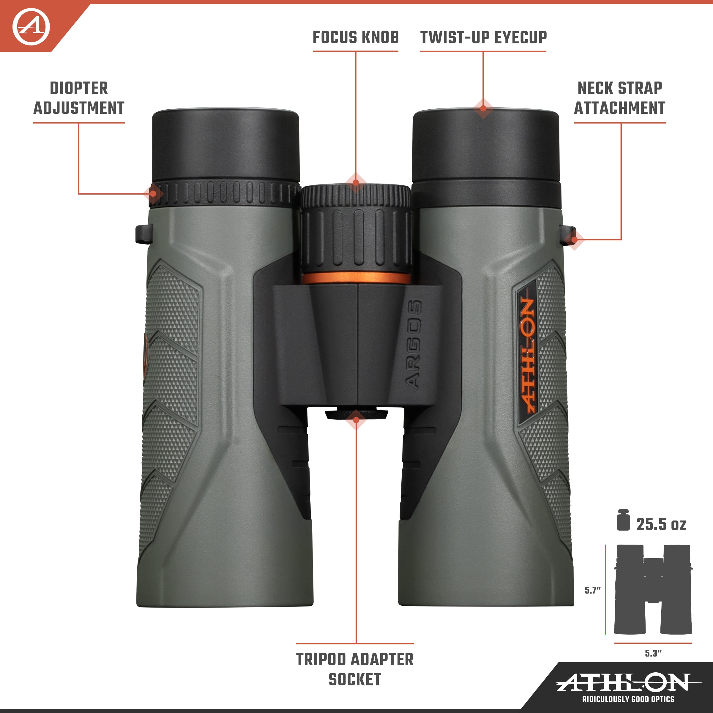 Athlon Optics G2 HD 10x42 Binoculars with ESP Dielectric Coating