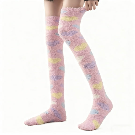 Babcutegg Womens Socks Casual Fashion Absorb Sweat Breathable Long Length Footwear for Women Pink Size Free Size