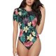 thumbnail image 1 of Fotbe Green Tropical Leaves Body de Mujer con Cuello Redondo y Mangas Cortas, Sin Mangas Ajustado, Suave, Cómodo y Básico-X-Large, 1 of 7