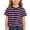 Purple, variant on Striped Print Short Sleeve Girls Boys Casual Kids Tees Shirts Blend Daily Wear Clothes