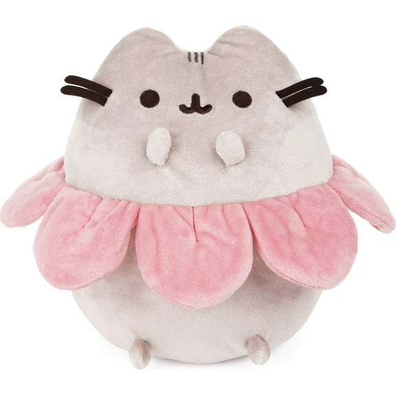GUND Pink Flower Petals Pusheen Plush Stuffed Animal Cat, Gray and Pink, 9.5”