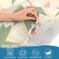 thumbnail image 4 of Yayeee Kitchen Valance Rod Pocket 54" x 18" Living Room Window Curtain, Pink and Green Geometric, 4 of 6