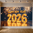 thumbnail image 4 of Decorative Design New Year Banner Colorful Theme Celebration Banner Balloon Decoration Fireworks Party Banner for New Year Party Festival Gathering Event, 4 of 5