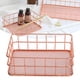 thumbnail image 4 of Cesta De Almacenamiento De Escritorio, Rejilla De Metal De Oro Rosa, Mesa De Ropa De Frutas, Almacenamiento Organizador, 4 of 7