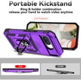thumbnail image 3 of KOMI Phone Case for Google Pixel 9A Case with HD Screen Protector & Slide Camera Cover & Rotated Ring Kickstand, [Military-Grade] Phone Case for Google Pixel 9A, Purple, 3 of 5