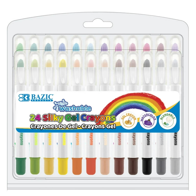 ZY-Wisdom 24 Colors Toddler Crayons Set, Natural Non-Toxic Washable Crayon  Toy, Easy To Hold Water-Drop Shape Crayons For Toddlers, Suitable For