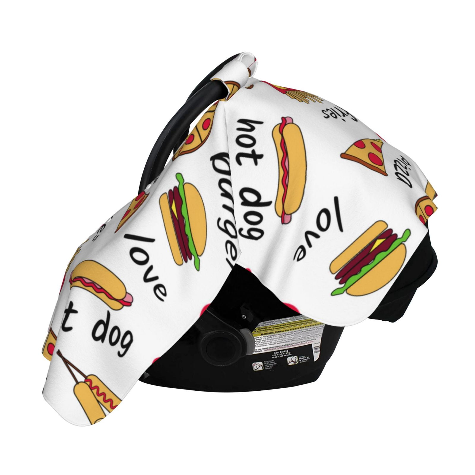 Naloa Fast Food Baby Car Seat Cover, Breathable Baby Carrier Cover, Multiuse Baby Carrier Cover & Nursing Breastfeeding Cover