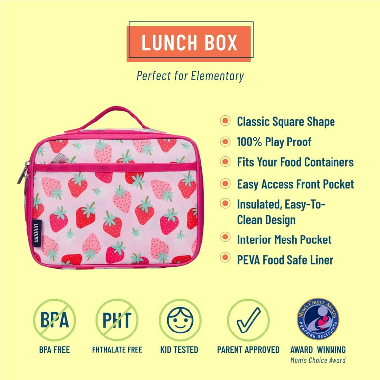 Wildkin Kids Insulated Lunch Box Bag (Lilac Lemonade)