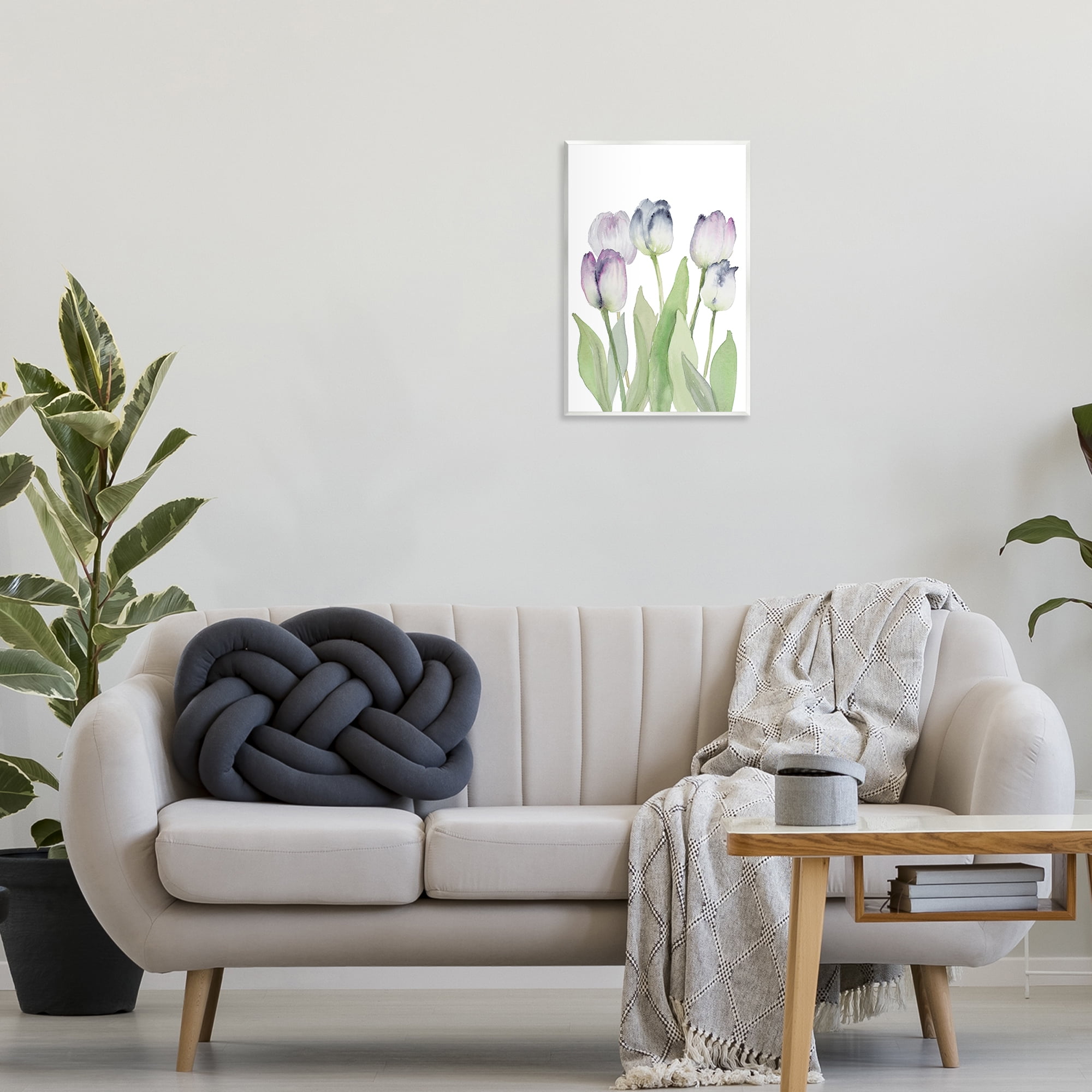 Stupell Industries Soft Garden Tulips Botanical & Floral Painting Unframed Art Print Wall Art, 13 x 19