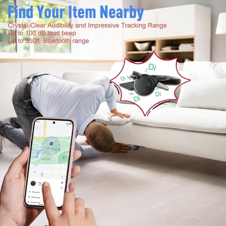 UYWGF-Tracker Tag 4 Packs Bluetooth Tracker, Smart Tag Locator Tracking Device, Keys Finder and Item Locator,Air Tracker Item Finders with Find My(iOS Only) Track Your Keys (White and Black, 4 Pack)