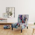 thumbnail image 2 of Designart « Illusions Spatiales Violet Suprématisme » Fauteuil d'Appoint Rembourré Abstrait Multicolore - Fauteuil Moderne pour Salon, 2 of 7