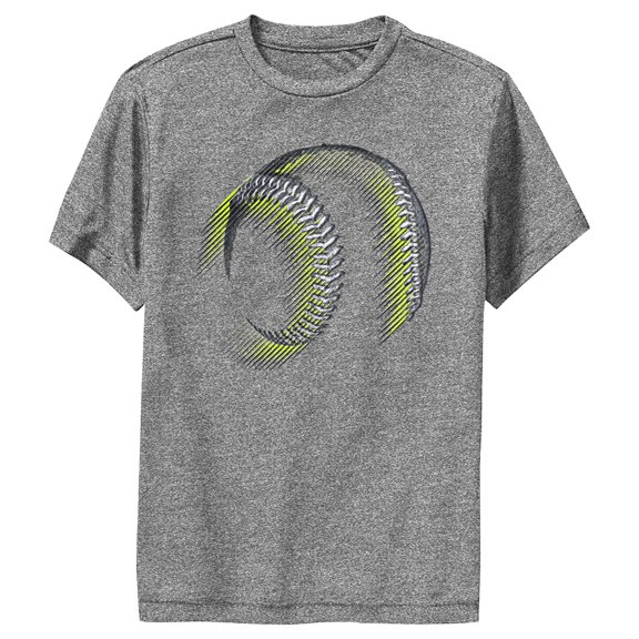 Boy's Lost Gods Abstract Green Baseball Performance Graphic Tee Charcoal Heather X Large