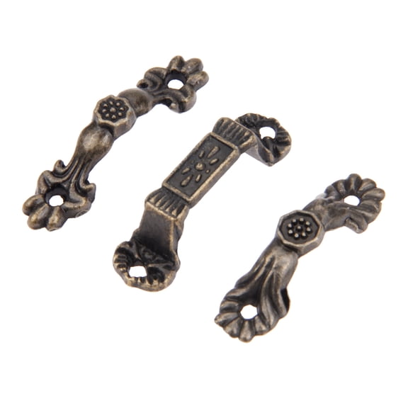 10pcs/lot Mini Handles Antique Bronze Knobs Vintage Pull with screws Drawer Cabinet Bookcase Kitchen Furniture Hardware Alloy