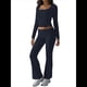 thumbnail image 2 of Conjuntos de Salón para Mujer, Conjuntos Casuales Y2K de 2 Piezas, Tops Cortos de Corta, Pantalones Acampanados con Pliegues y Chándales. Azul Marino M, 2 of 10