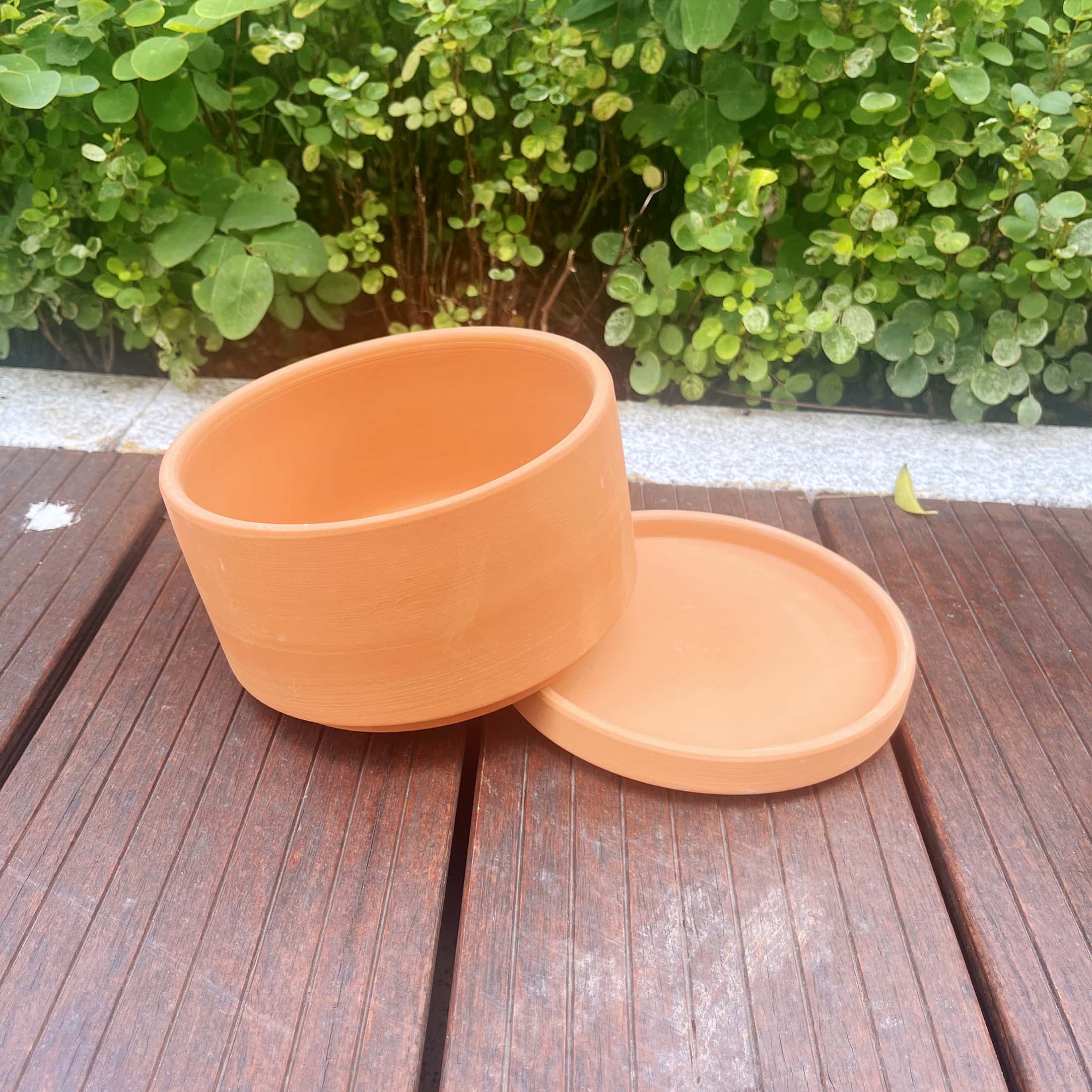Unbranded Terracotta Flower Pots, 5.9" x 3.5" x 4.7", Round, Red, 3 Count with Drainage Holes