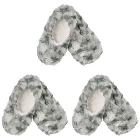 

Adult Women s Soft Warm Cozy Fuzzy Tie Dye Multicolor Slippers Non-Slip Socks Silvery Grey Small 3 Pairs