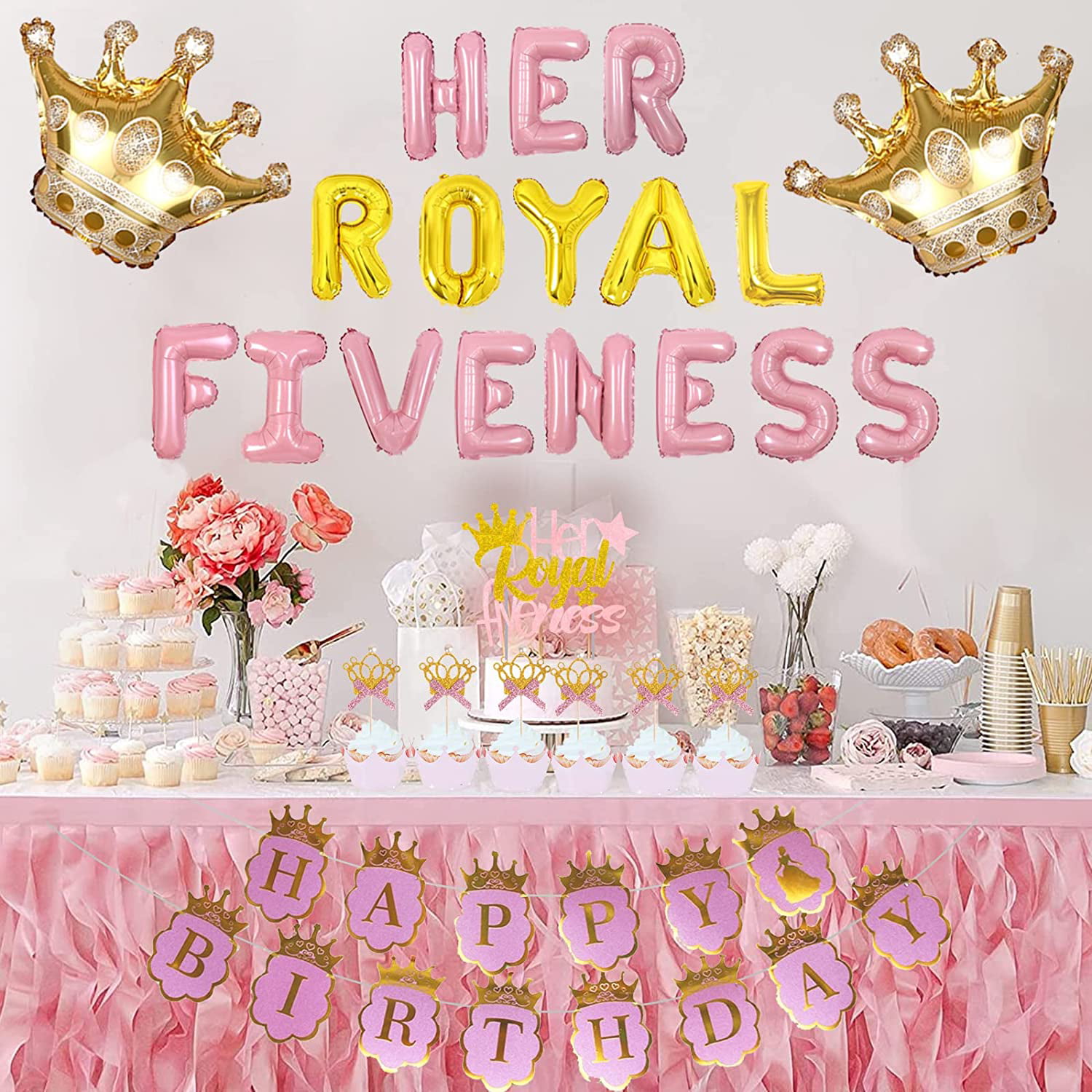Her Royal Fiveness Birthday Decorations, 5th Birthday Decorations Girl,  Princess Theme Birthday Part…See more Her Royal Fiveness Birthday  Decorations