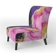 thumbnail image 3 of Designart "Modern Fluid Marble Effect In Purple" Upholstered Modern & Contemporary Accent Chair and Fractals Arm Chair - Multiple Color & Pattern, 3 of 7