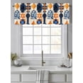 thumbnail image 4 of Orange Blue Geometric Curtain Valances for Windows, Vintage Ethnic Abstract Aesthetic Kitchen Valance Window Treatment, Light Filtering Block Curtains for Bathroom/Bedroom/Living Room 54'' x 18'', 4 of 9