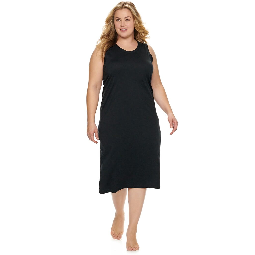 Plus Size Jockey Everyday Essentials Chemise Black - Walmart.com