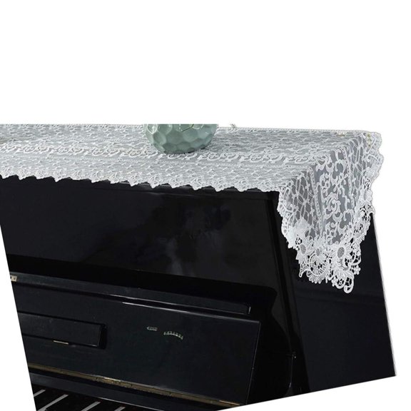 LKJYER Piano Cover Cloth Lace Fabric Decorative Dust-Proof Cloth for Upright Vertical Piano Top Cover