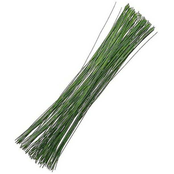 Alambre floral de calibre 26, 100 piezas, tallos de alambre de flor de floristería verde, alambre floral para manualidades, envoltura de tallo de ramo, fabricación de coronas, suministro de arreg