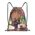 thumbnail image 1 of Bingfone Bottle Glass Red Wine Drawstrings Backpacks Bags for Men Women Gym Drawstrings Bag-Small, 1 of 6