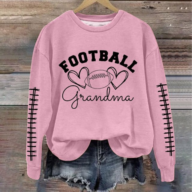 Heisall Women's Autumn Winter Sweatshirts Long Sleeve Loose Hoodless Rugby Print Fashion Casual 2025 New Design