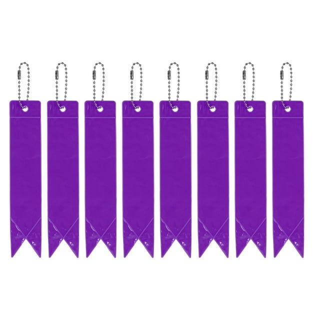 Unique Bargains Réflecteur de Sécurité, Lot de 8 Pendentifs Étiquettes Réfléchissantes pour Sac à Dos, Violet