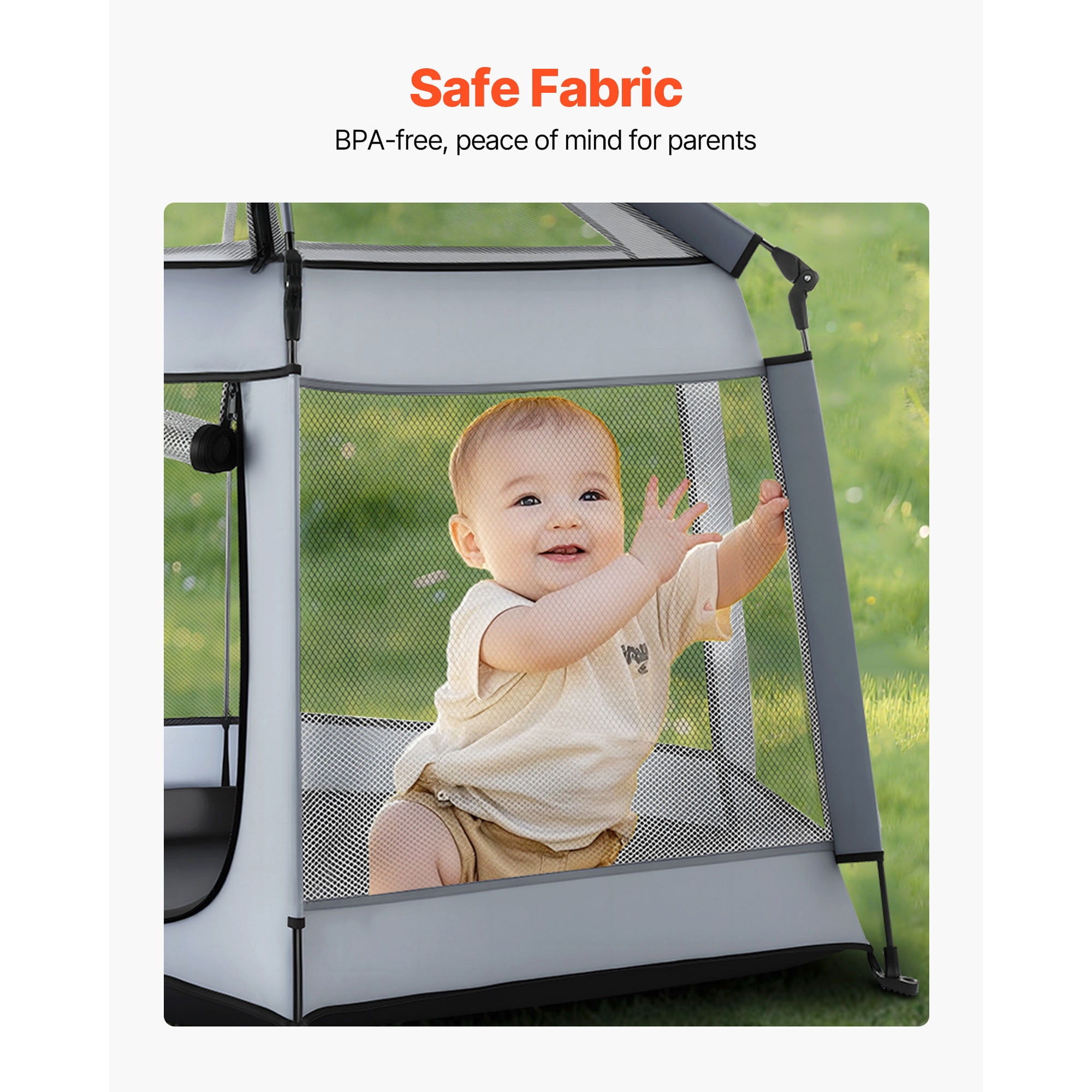 KFFKFF Portable Baby Playpen with Canopy, Foldable Toddler Play Yard for Indoor & Outdoor Use, Lightweight Design with UPF 50+ Sunshade and Travel Bag for Home, Park, or Beach