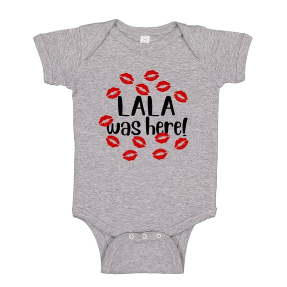 Lala Was Here Baby Bodysuit One Piece NB Athletic Heather