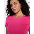 thumbnail image 5 of Time and Tru Women's Ribbed Tee with Short Sleeves, Sizes XS-XXXL, 5 of 6