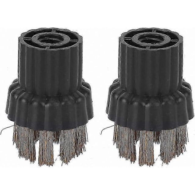 Round Brush Set for Steam Cleaners and Floor Polishers, 2pcs Brass Heads, Compatible with Handheld Steam Mops and Cleaning Accessories