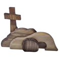 thumbnail image 1 of The Empty Tomb Easter Scene and Cross, Wooden Easter Tomb Scene Decoration, Wood Easter Rebirth Deco, 1 of 5