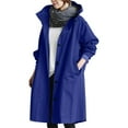 thumbnail image 2 of Spring Saving GaThRRgYP Womens Coats Clearance,Women Jacket Hooded Windproof Lightweight Plus Size Packable Long Windbreaker Outdoor Travel Hiking Trench Coats, 2 of 7
