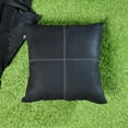 thumbnail image 5 of Lambskin Leather Pillow Cover, Sofa Cushion Case, Home Decor Style for Living Room & Bedroom, Light Weight Black, 14x14, 5 of 6