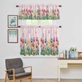 thumbnail image 4 of Kitchen Window Curtains Valance and Tier Set, Watercolor Flowers Tulips Butterflies Rod Pocket Tier Curtain Valance Set, Geometric Striped Light Filtering Cafe Curtains for Bedroom Living Room, 4 of 9