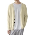 thumbnail image 2 of RUTAYY Men's Knitted Sweater V-Neck Long Sleeve Solid Color Button Closed Casual Cardigan Coat Chic Classic Tops, 2 of 3